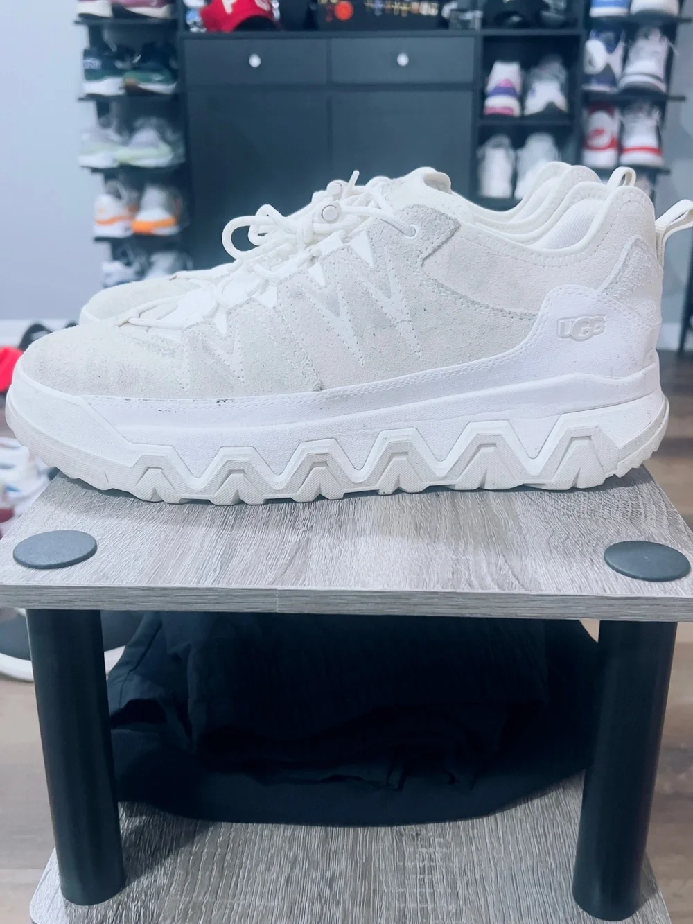 UGG Cream Suede Lace-Up Platform Sneaker